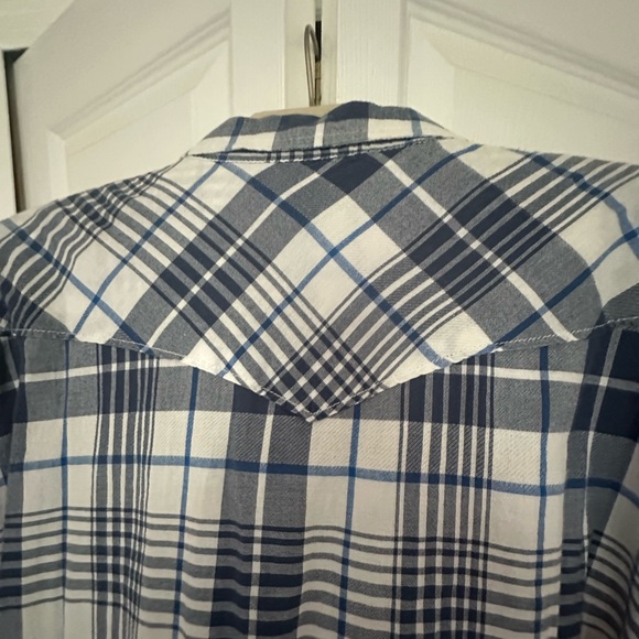 Lucky Brand Mens Western Pearl Snap Plaid Long Sleeve Shirt Size XL - Picture 8 of 9